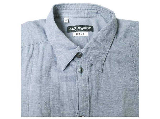 Dolce & Gabbana Camisa de chambray DOLCE&GABBANA GOLD Azul - vista 4
