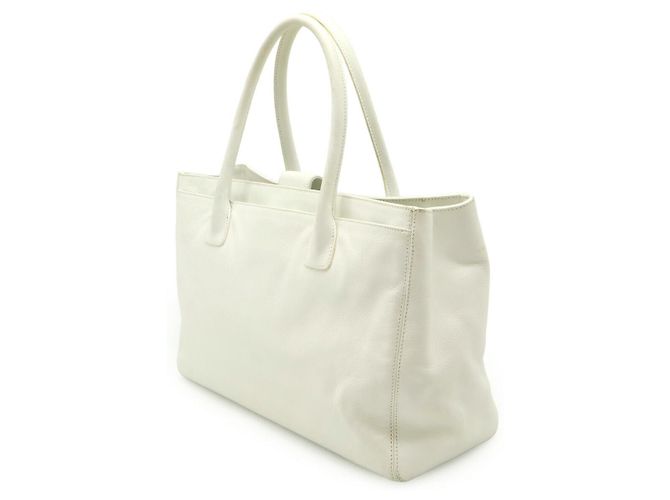 Chanel Executive Line Leder Tote Bag Weiß - Ansicht 2