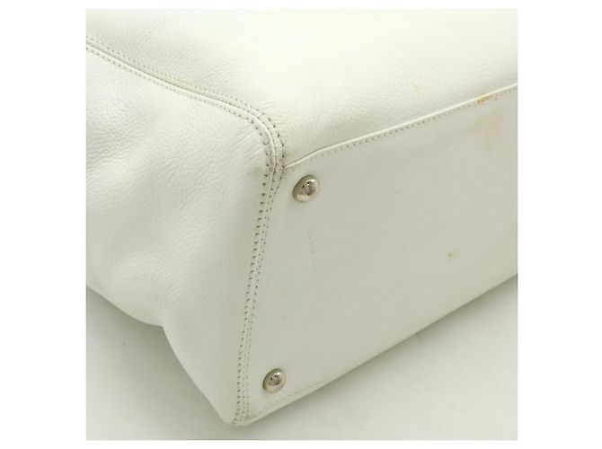 Chanel Executive Line Leder Tote Bag Weiß - Ansicht 7