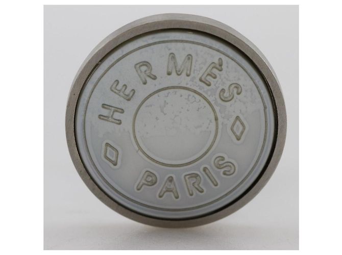 Hermès Vintage Metall Muschel Ohrringe von Hermes Silber - Ansicht 6