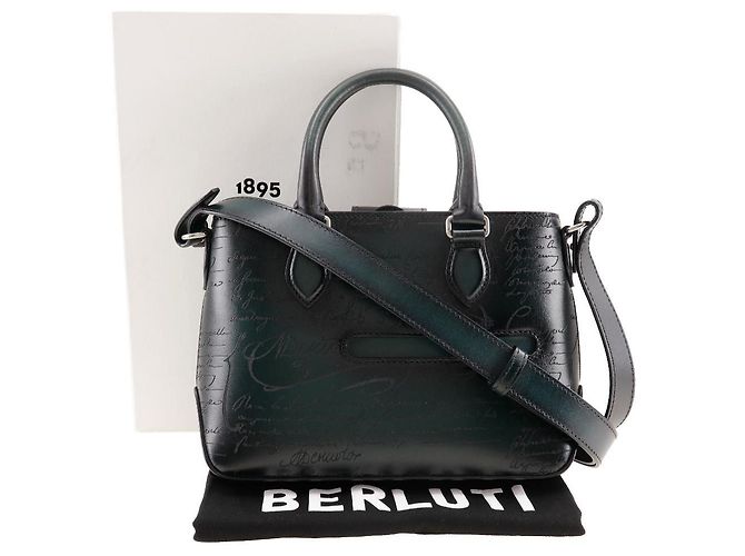 Borsa in pelle Berluti 2WAY verde - vista 9