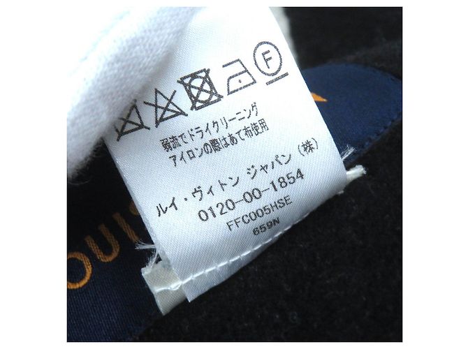 Poncho grafico LV in lana e seta Louis Vuitton Nero Beige Bordò - vista 11