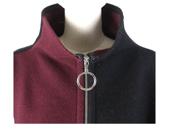 Poncho grafico LV in lana e seta Louis Vuitton Nero Beige Bordò - vista 4