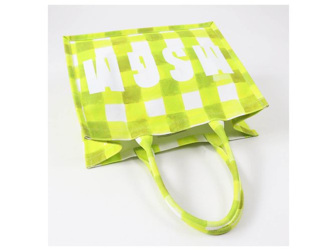 & Other Stories MSGM Logo Gingham Check Tragetasche Hellgrün - Ansicht 4
