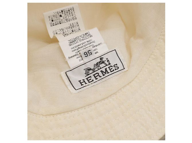 Hut aus Leinen von Hermès Braun Beige - Ansicht 7