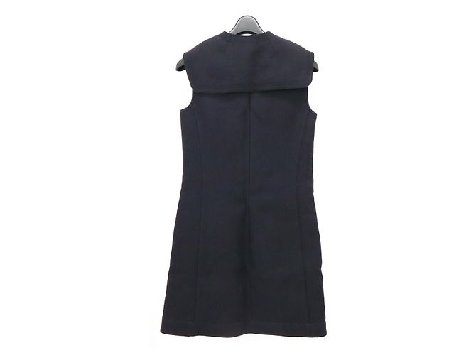 Louis Vuitton Monogram Woll-Mohair Kleid Blau Marineblau - Ansicht 2