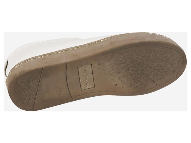 Fausto Santini Weiße Nappa-Leder-Sneaker - Größe EU 39 - Ansicht 5