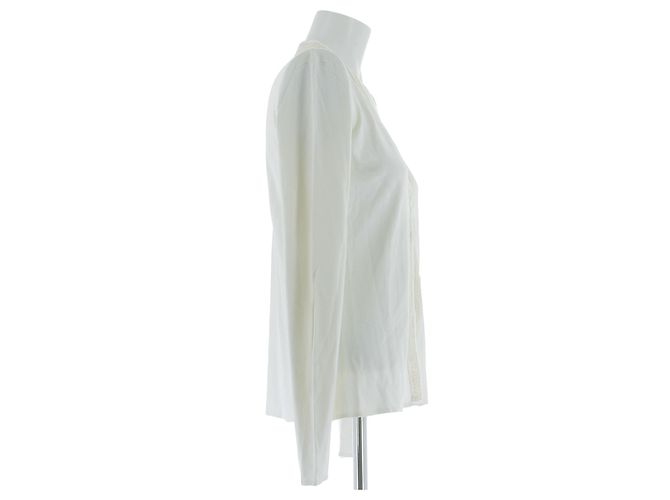 Christian Dior Cardigan blanc avec de la dentelle Beige - vue 3