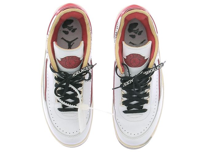 Off White Sneakers "Jordan 2 Low rétro SP" bianche e rosse Bianco - vista 6