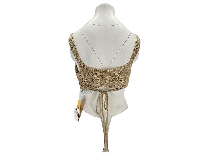 Autre Marque BANANHOT Mesh Crop Top braun mit Pailletten - Ansicht 2