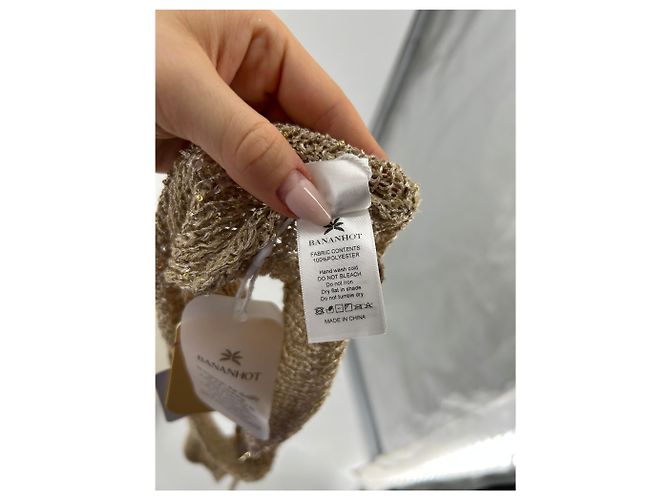 Autre Marque BANANHOT Mesh Crop Top braun mit Pailletten - Ansicht 7