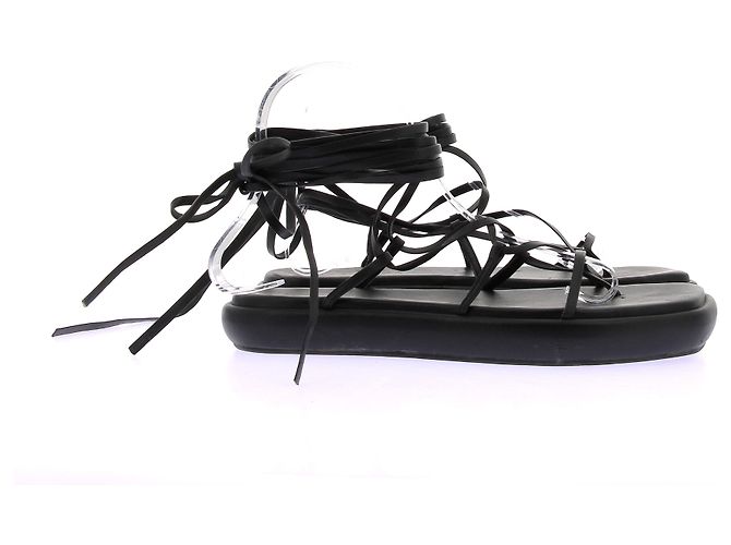 Autre Marque Sandali gladiatore in pelle nera Nero - vista 2
