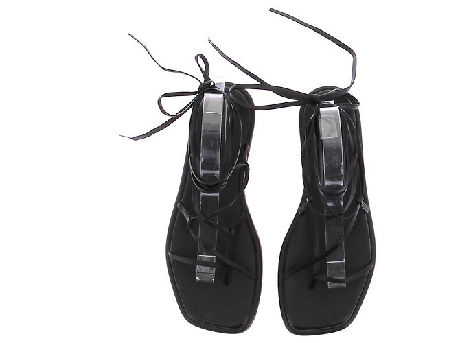 Autre Marque Sandali gladiatore in pelle nera Nero - vista 6