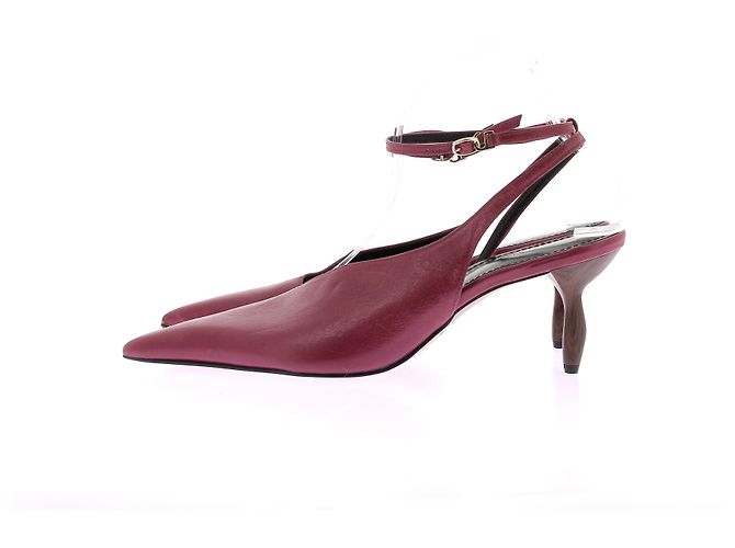 Autre Marque Rote Leder Slingbacks - Ansicht 2
