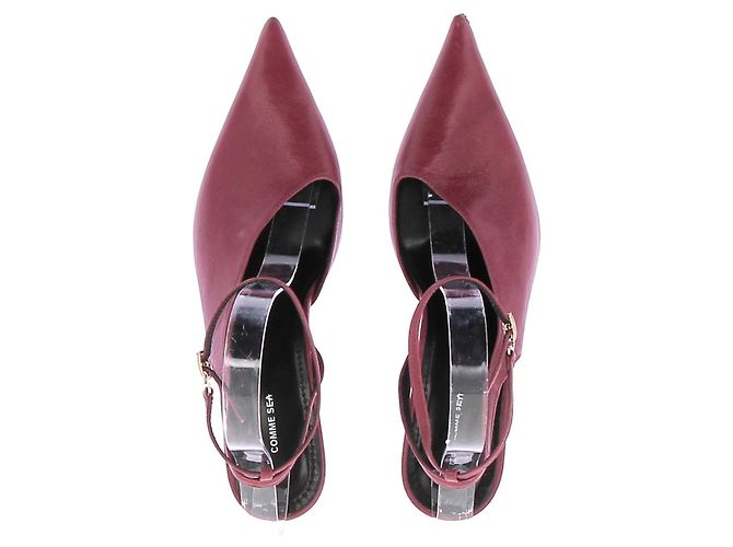 Autre Marque Rote Leder Slingbacks - Ansicht 7