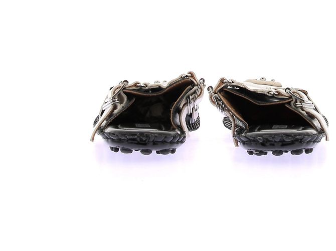 Autre Marque Mule "Medusa Strap" nere e bianche Nero - vista 4