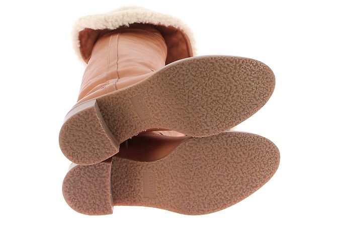 Céline Stivali in Pelle e Shearling Folco Marrone - vista 6