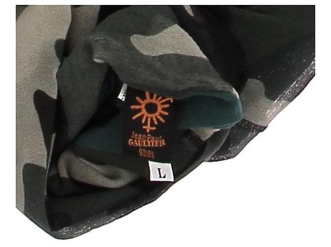 Jean Paul Gaultier Top de malla con estampado de camuflaje Caqui - vista 6