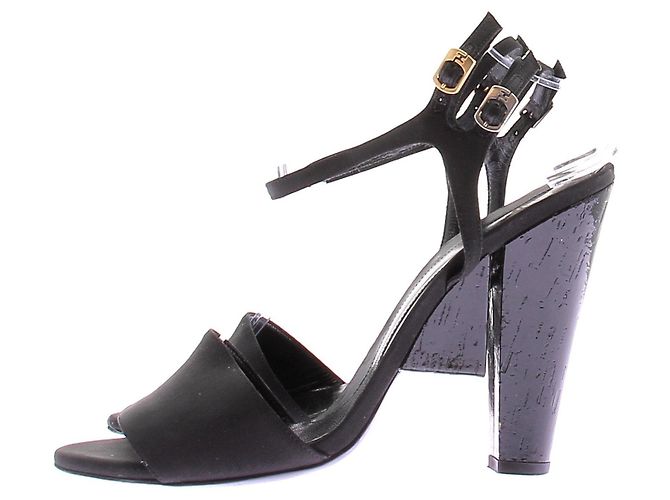 Fendi Schwarze Lederabsatzsandalen - Ansicht 3