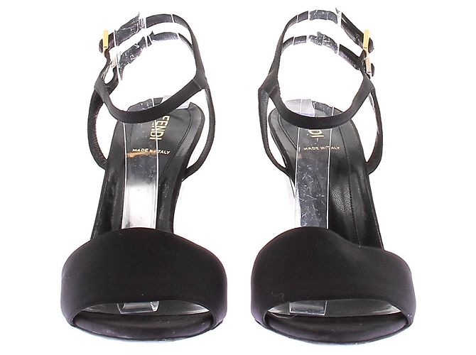 Fendi Schwarze Lederabsatzsandalen - Ansicht 4