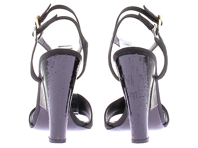Fendi Schwarze Lederabsatzsandalen - Ansicht 5