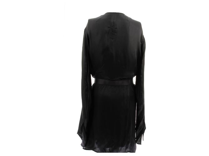 Rick Owens Kimono Larry Negro de Algodón - vista 2