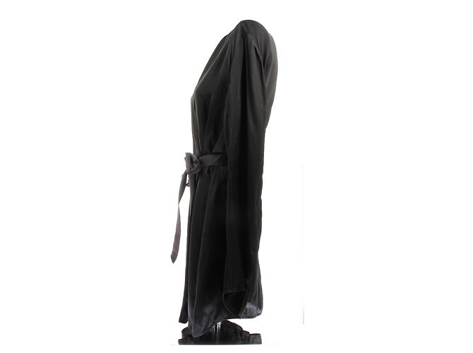 Rick Owens Kimono Larry Negro de Algodón - vista 3