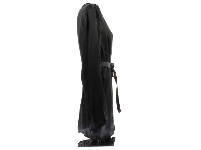 Rick Owens Kimono Larry Negro de Algodón - vista 4