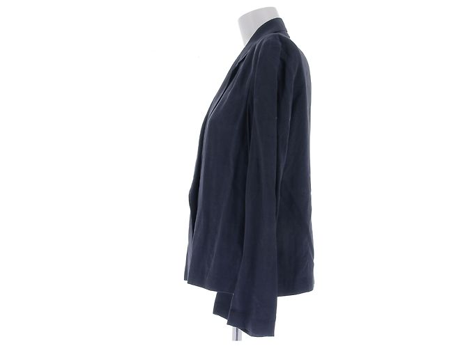 The row Veste légère bleue marine en cupro Blue - view 4