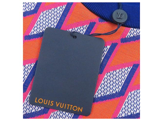 Strickpullover mit Diamant-Damier-Druck Louis Vuitton M Blau Orange - Ansicht 10
