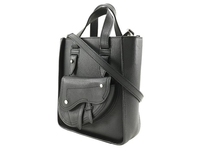 Bolso mini tote Dior Saddle de piel 2 en 1 Negro - vista 2