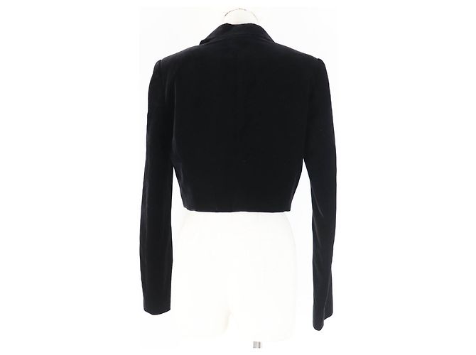 Giacca cropped in velluto Fendi nera 40 donne Nero - vista 4