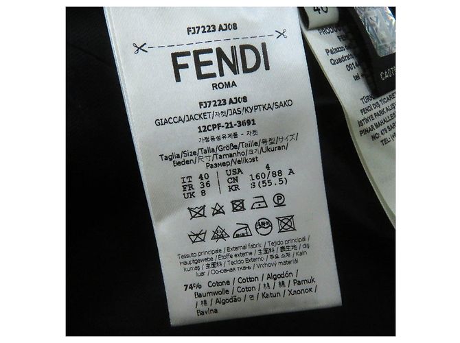 Giacca cropped in velluto Fendi nera 40 donne Nero - vista 7
