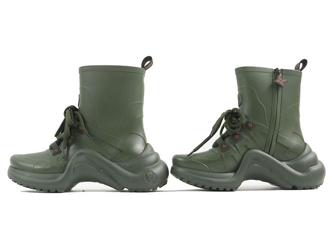Stivali da pioggia Monogram Arclight Louis Vuitton Khaki Verde Cachi - vista 2