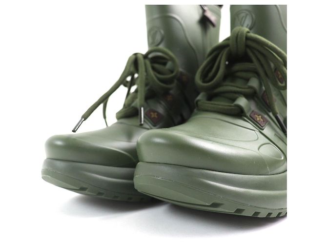 Stivali da pioggia Monogram Arclight Louis Vuitton Khaki Verde Cachi - vista 4