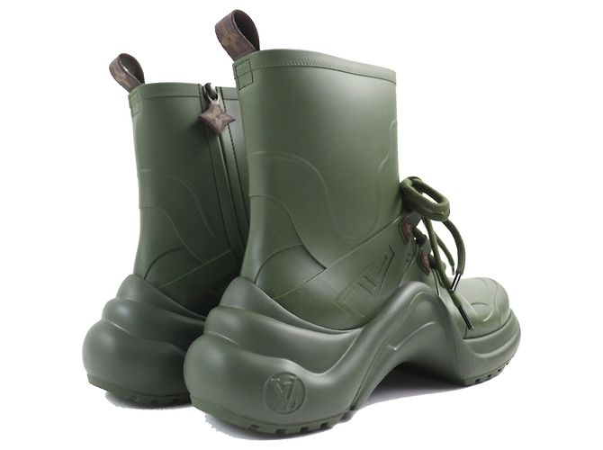 Stivali da pioggia Monogram Arclight Louis Vuitton Khaki Verde Cachi - vista 6