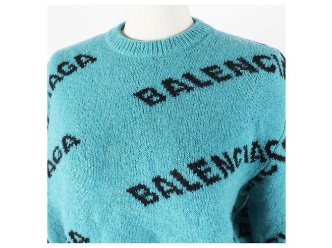 Balenciaga Suéter de Logo Jacquard de Lana Nylon Verde 34 - vista 2