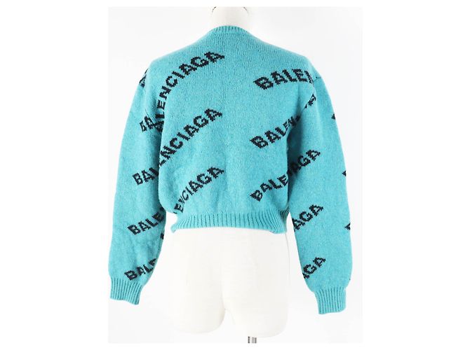 Balenciaga Suéter de Logo Jacquard de Lana Nylon Verde 34 - vista 4