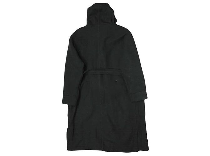 & Other Stories Abrigo de bata con bolsillo de parche Melton doble ATON Air Negro - vista 2