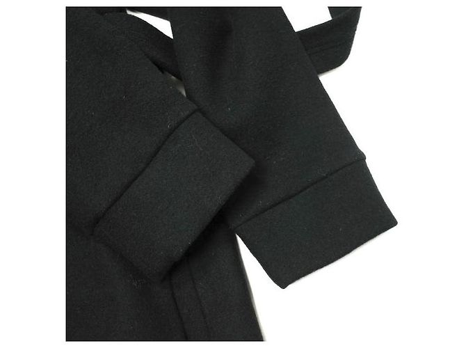 & Other Stories Abrigo de bata con bolsillo de parche Melton doble ATON Air Negro - vista 6