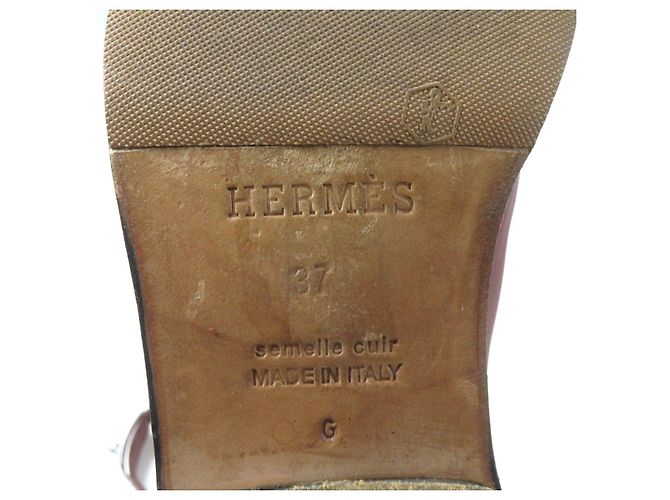 Hermès Hermes Kelly Leder Springstiefel rot 37 Lila - Ansicht 10