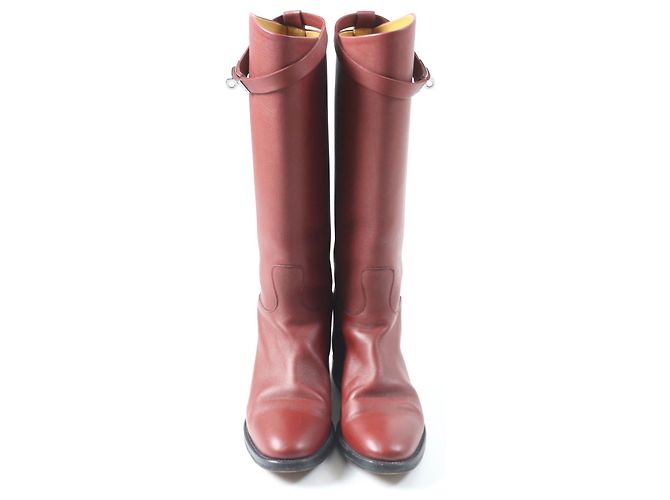 Hermès Hermes Kelly Leder Springstiefel rot 37 Lila - Ansicht 3