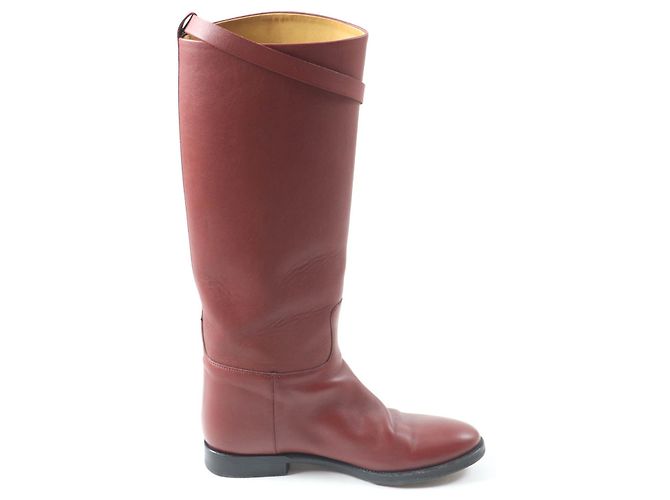 Hermès Hermes Kelly Leder Springstiefel rot 37 Lila - Ansicht 5