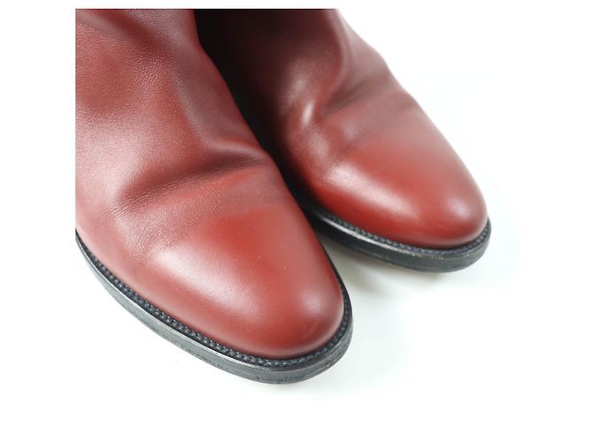 Hermès Hermes Kelly Leder Springstiefel rot 37 Lila - Ansicht 7