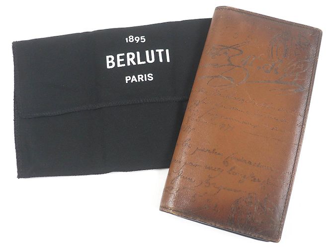 Cartera de cuero Berluti Scrit Calligraphy Castaño - vista 2