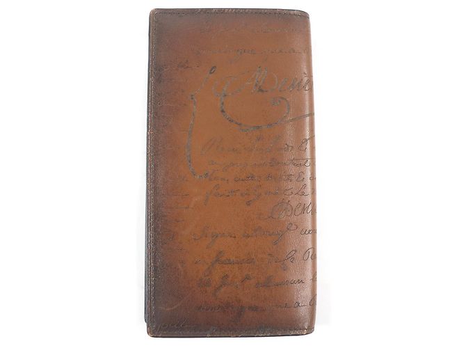 Cartera de cuero Berluti Scrit Calligraphy Castaño - vista 3