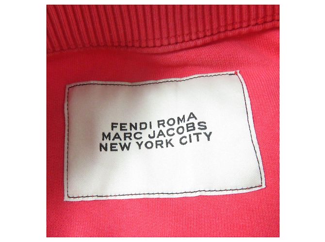 Fendi Logo Sweatshirt XXS Rot Baumwolle Mit Seitenreißverschluss - Ansicht 6