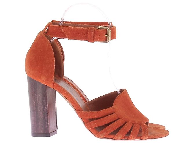 Michel Vivien Terrakotta-Absatzsandalen Orange - Ansicht 2