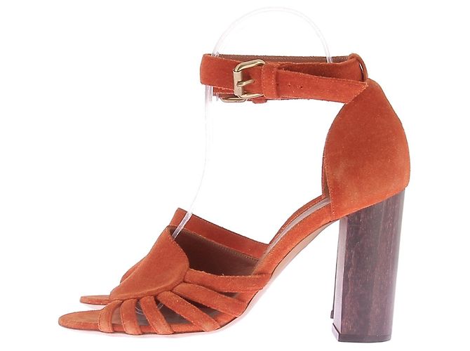Michel Vivien Terrakotta-Absatzsandalen Orange - Ansicht 3