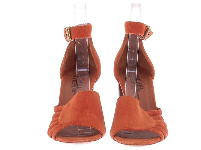 Michel Vivien Terrakotta-Absatzsandalen Orange - Ansicht 4
